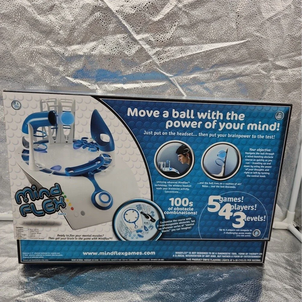 Game MindFlex Mattel 2009 Obstacle Think Believe Move Ball With Mind VTG READ